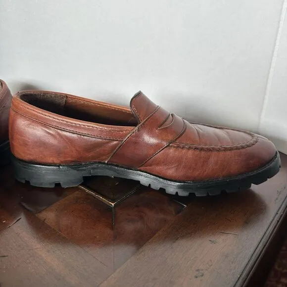 Allen Edmonds Fairmont Men's Brown Leather Penny Loafers Vibram Soles Size 10.5