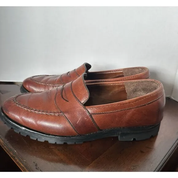 Allen Edmonds Fairmont Men's Brown Leather Penny Loafers Vibram Soles Size 10.5