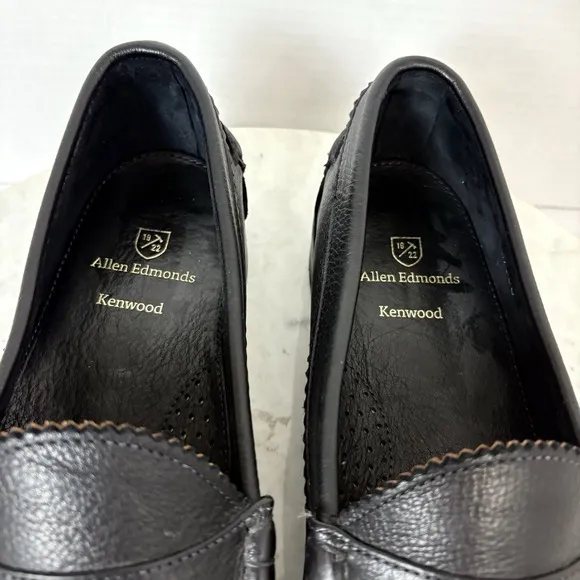 Allen Edmonds Kenwood Penny Loafers Leather Men 12 E Black SlipOn Dress Shoes