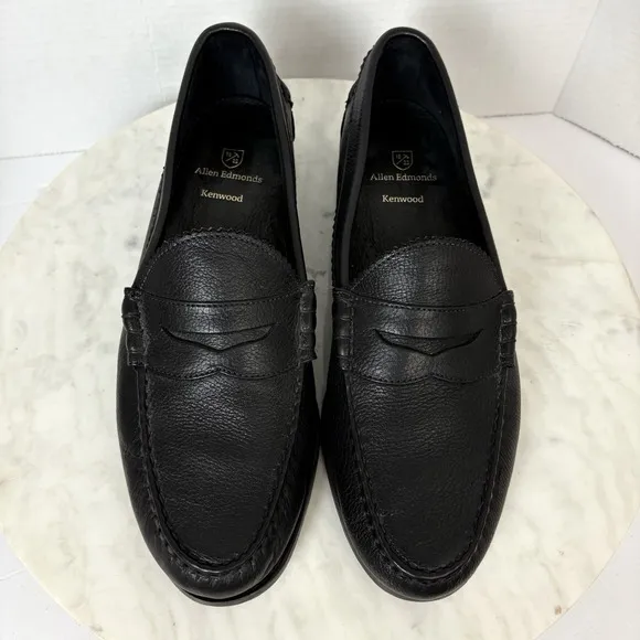 Allen Edmonds Kenwood Penny Loafers Leather Men 12 E Black SlipOn Dress Shoes
