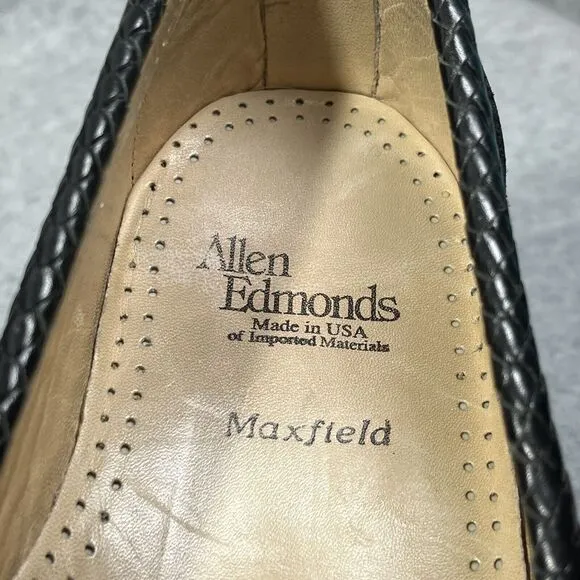 Allen Edmonds Maxfield Mens 11 D Black Tassel Loafers Shoes Leather Made in USA