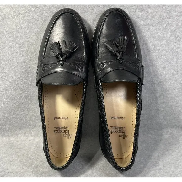 Allen Edmonds Maxfield Mens 11 D Black Tassel Loafers Shoes Leather Made in USA