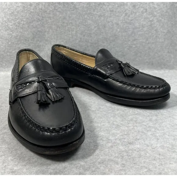 Allen Edmonds Maxfield Mens 11 D Black Tassel Loafers Shoes Leather Made in USA