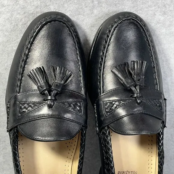 Allen Edmonds Maxfield Mens 11 D Black Tassel Loafers Shoes Leather Made in USA