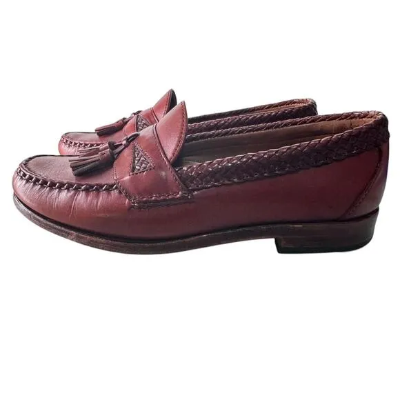 Allen Edmonds Mens Maxfield Tassel Loafers Shoes Size 9D Leather Cognac