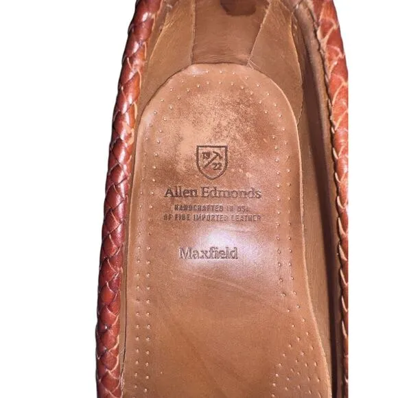 Allen Edmonds Mens Maxfield Tassel Loafers Shoes Size 9D Leather Cognac