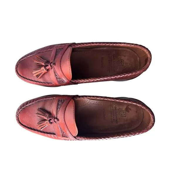 Allen Edmonds Mens Maxfield Tassel Loafers Shoes Size 9D Leather Cognac