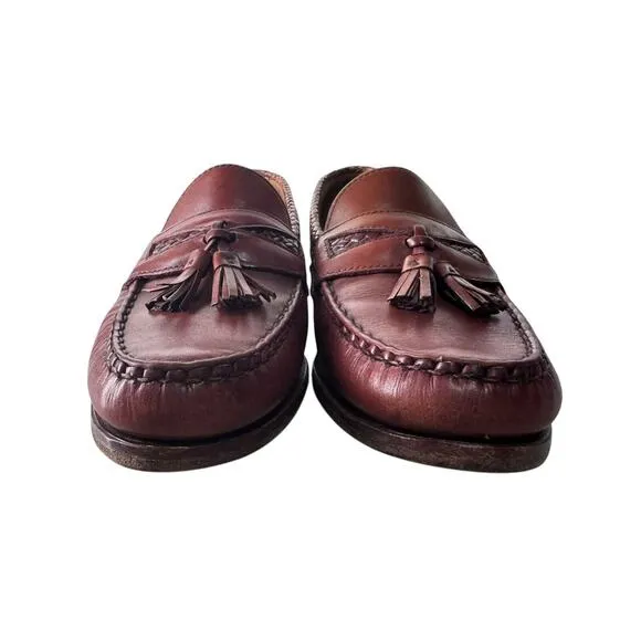 Allen Edmonds Mens Maxfield Tassel Loafers Shoes Size 9D Leather Cognac