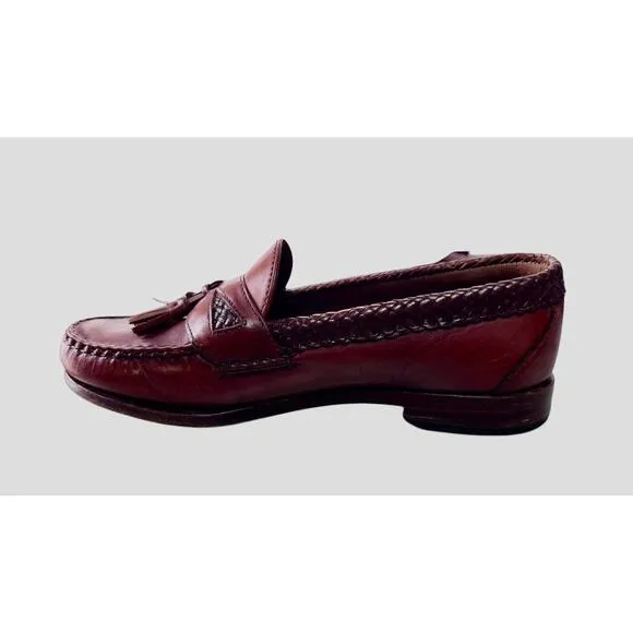 Allen Edmonds Mens Maxfield Tassel Loafers Shoes Size 9D Leather Cognac