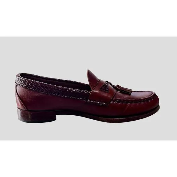 Allen Edmonds Mens Maxfield Tassel Loafers Shoes Size 9D Leather Cognac