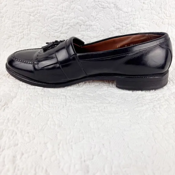 Allen Edmonds Newport Black Leather Tassel Kiltie Slip On Loafer Shoes size 12