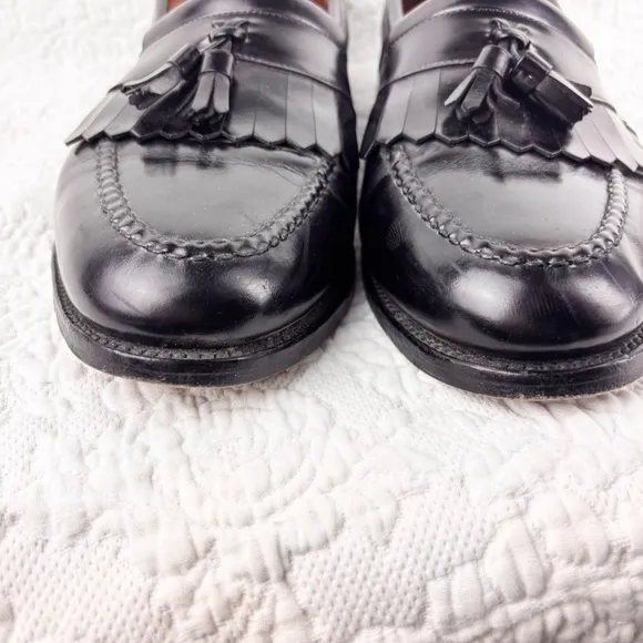 Allen Edmonds Newport Black Leather Tassel Kiltie Slip On Loafer Shoes size 12