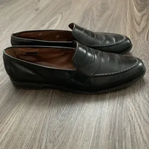 Allen Edmonds Randolph Penny Loafers Black Almond Toe Leather Mens 15 B
