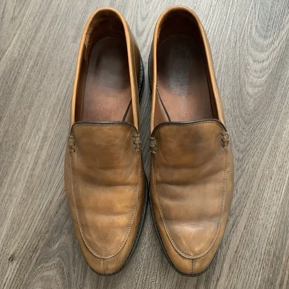 Allen Edmonds Steen Mens Leather Loafers Size Split Toe Cognac Camel Size 10.5 E