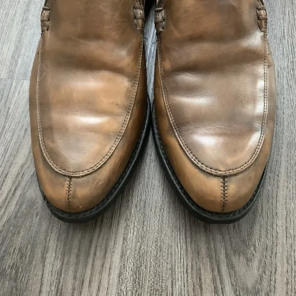 Allen Edmonds Steen Mens Leather Loafers Size Split Toe Cognac Camel Size 10.5 E