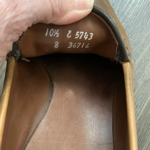 Allen Edmonds Steen Mens Leather Loafers Size Split Toe Cognac Camel Size 10.5 E