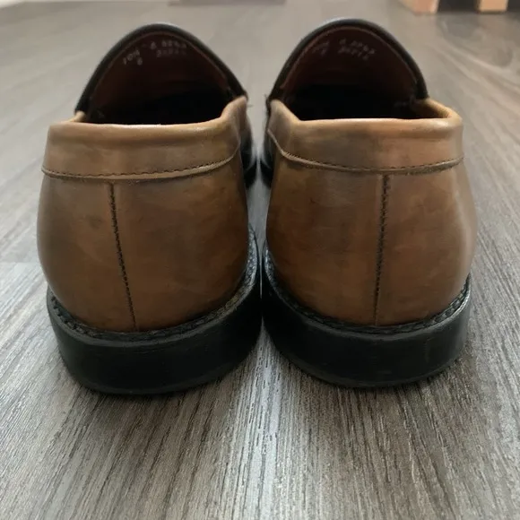 Allen Edmonds Steen Mens Leather Loafers Size Split Toe Cognac Camel Size 10.5 E