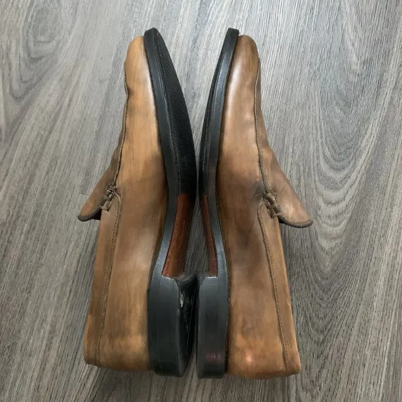 Allen Edmonds Steen Mens Leather Loafers Size Split Toe Cognac Camel Size 10.5 E