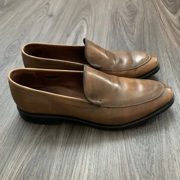 Allen Edmonds Steen Mens Leather Loafers Size Split Toe Cognac Camel Size 10.5 E