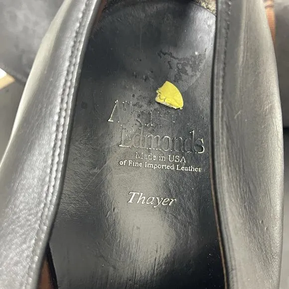 Allen Edmonds Thayer Monk Strap Loafers Men 13 Black Leather Dress Shoes Office