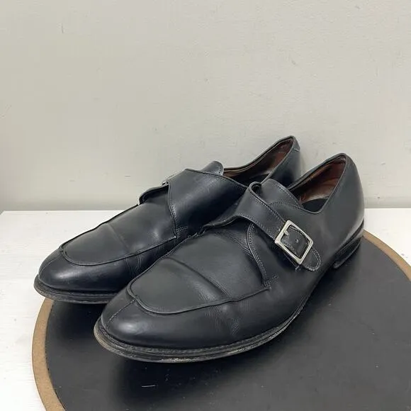 Allen Edmonds Thayer Monk Strap Loafers Men 13 Black Leather Dress Shoes Office