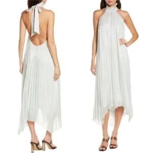 AllSaints Alaya Romantic Halter Neck High-Low Maxi Dress Light Mint Green 8 NWOT