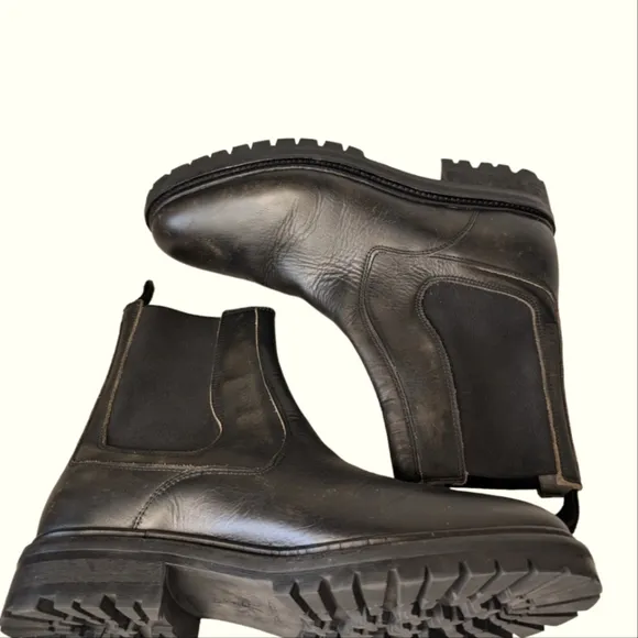 AllSaints Melos leather chelsea boots in Brown Stone...Size 10