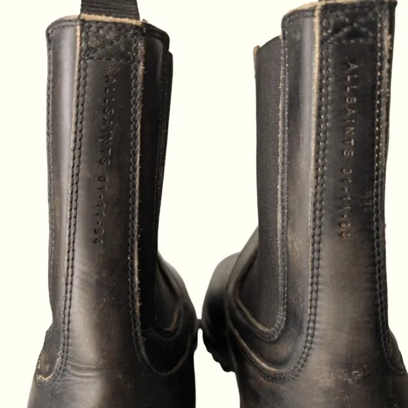 AllSaints Melos leather chelsea boots in Brown Stone...Size 10