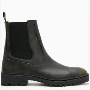 AllSaints Melos leather chelsea boots in Brown Stone...Size 10