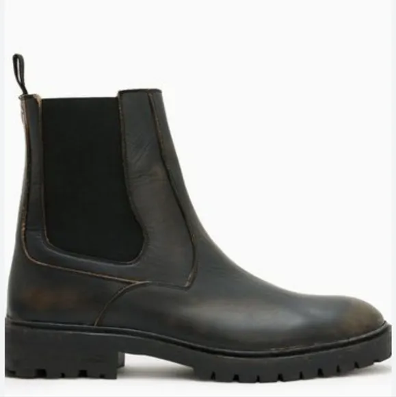 AllSaints Melos leather chelsea boots in Brown Stone...Size 10
