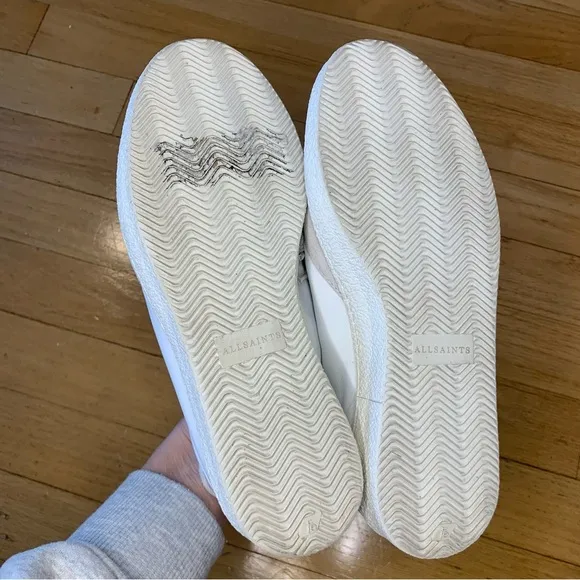 AllSaints Thelma Suede Low Top Sneakers in White - Size 6