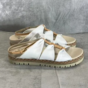 Amalfi By Rangoni Women's White Parmasoft Leather Brent Platform Sandals SZ 9.5