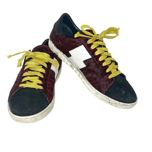 AMIRI Live Forever Leopard Viper Sneakers Red Black White Mens Size EU 44 US 11