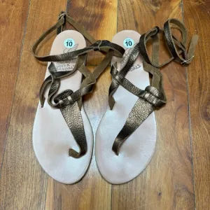 Ancient Greek Estia sandals in metallic brown 11