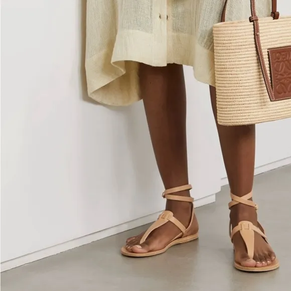 Ancient Greek Estia sandals in metallic brown 11