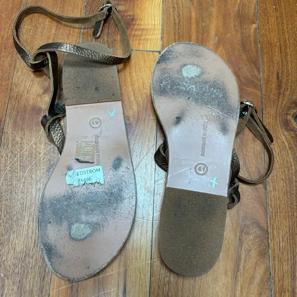 Ancient Greek Estia sandals in metallic brown 11