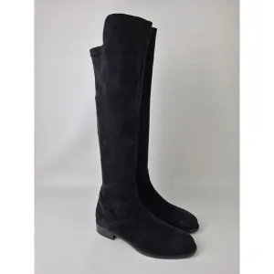Ann Mashburn Women's Black Suede Knee-High Pull-On Boots Size 38
