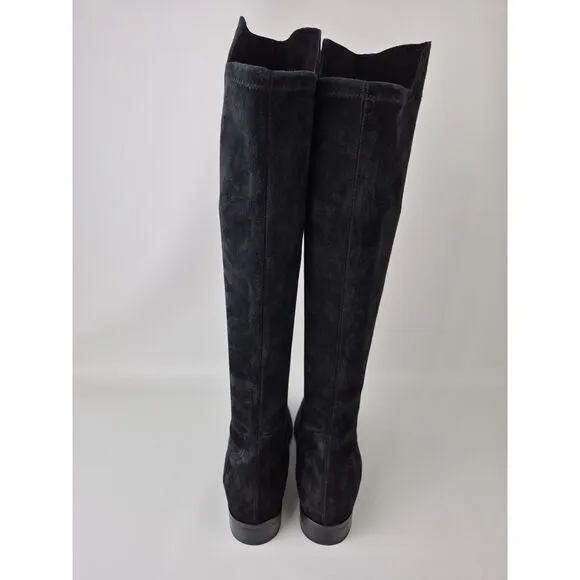 Ann Mashburn Women's Black Suede Knee-High Pull-On Boots Size 38