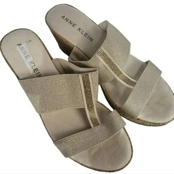 Anne Klein Harmoni Wedge Sandals Platinum 11