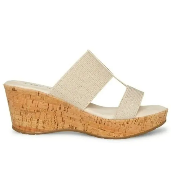 Anne Klein Harmoni Wedge Sandals Platinum 11