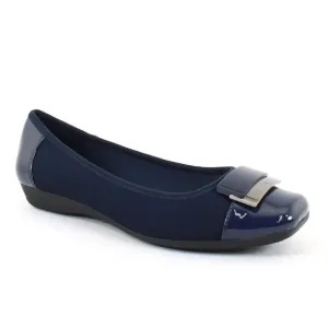 Anne Klein Shoes Adette Navy Blue Patent Slip On Flats Size 8
