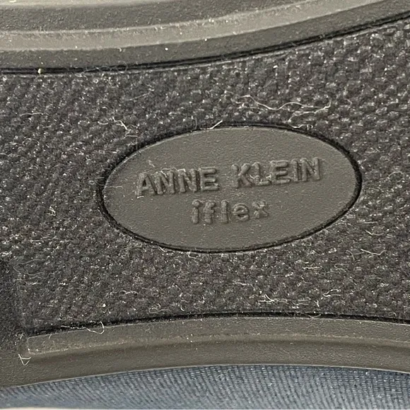 Anne Klein Shoes Adette Navy Blue Patent Slip On Flats Size 8