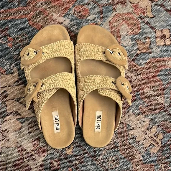 Anthropologie BiBi Lou Macramè Buckle Sandals