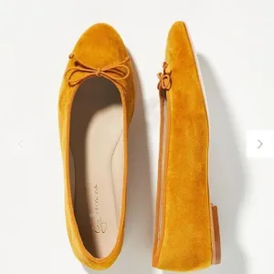 Anthropologie Guilhermina Velvet Ballet Flats NEW