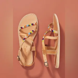 ANTHROPOLOGIE LAIDBACK LONDON AZARI TRIBAL BEADED SANDALS
