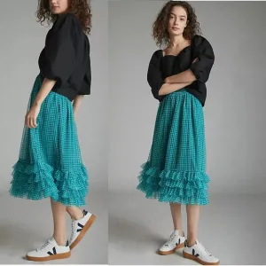 anthropologie Maren Tulle Midi Skirt XS new with tag