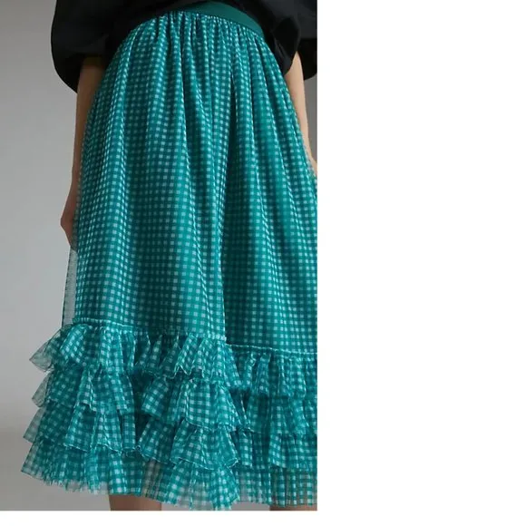 anthropologie Maren Tulle Midi Skirt XS new with tag