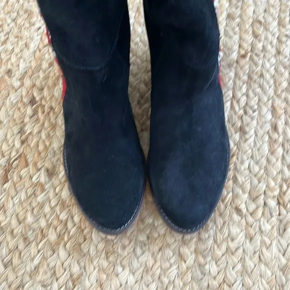 Anthropologie New Pull on Howsty Kilim &amp; SuedeCoachella dance all day knee boots