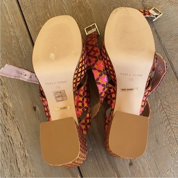 Anthropologie Paola Ferri Platform Heals Sandals NIB 7.5
