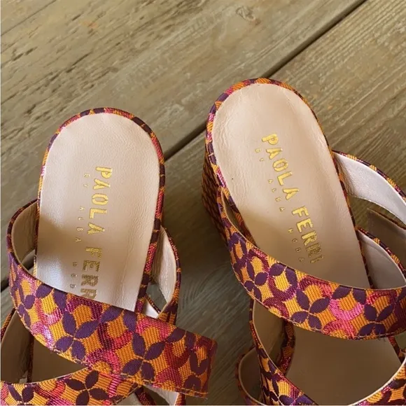 Anthropologie Paola Ferri Platform Heals Sandals NIB 7.5
